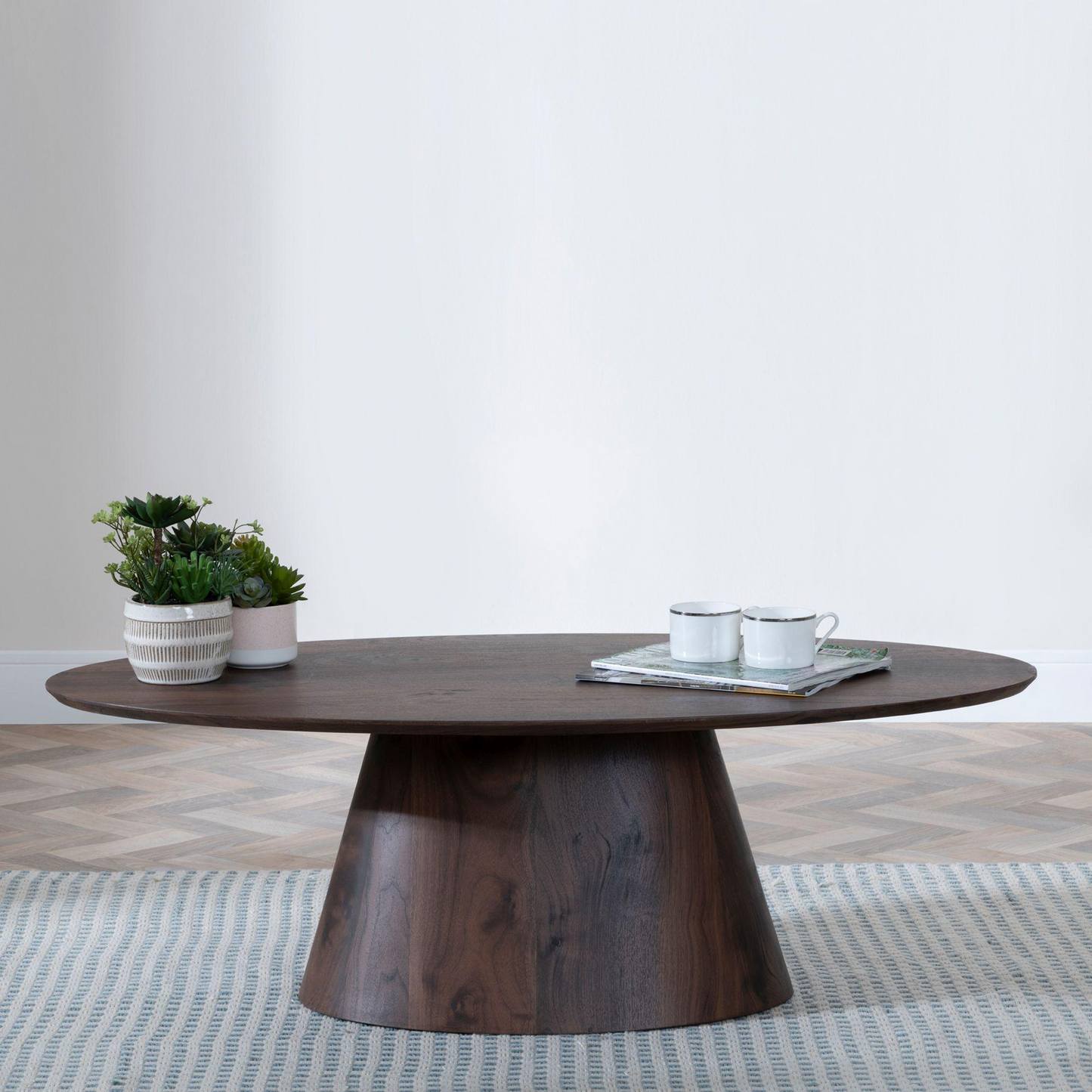 Walnut Oval Coffee Table