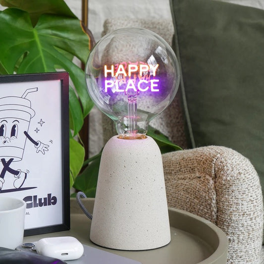 Pink and Orange 'Happy Place' Light Bulb