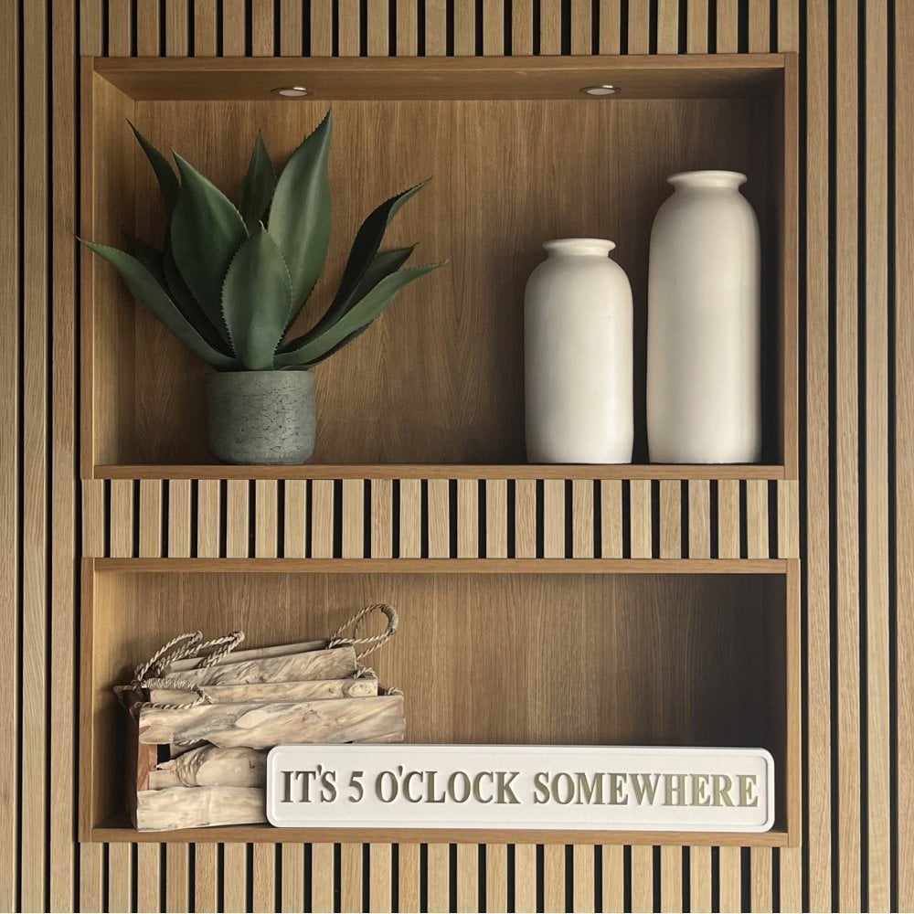 Cream and Gold 'It's 5 O'Clock Somewhere' Sign