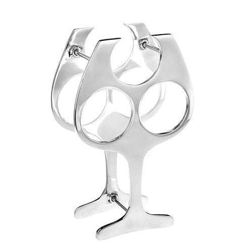 Silver Aluminium Wine Glass Bottle Rack