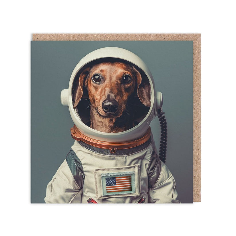 Spaceman Dog Greeting Card