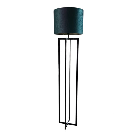 Black Metal Cross Floor Lamp