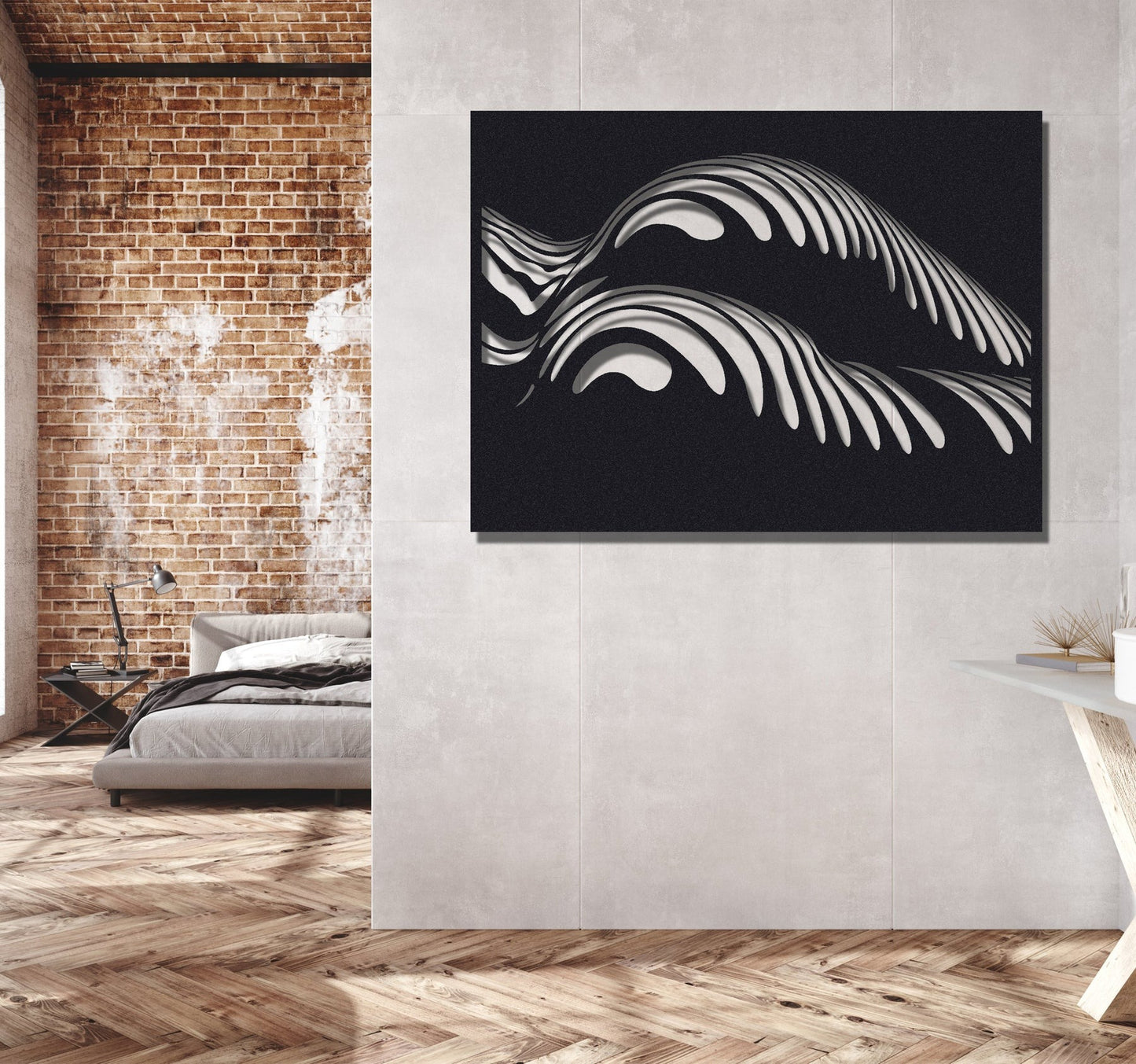 Black Body Lines Metal Wall Art