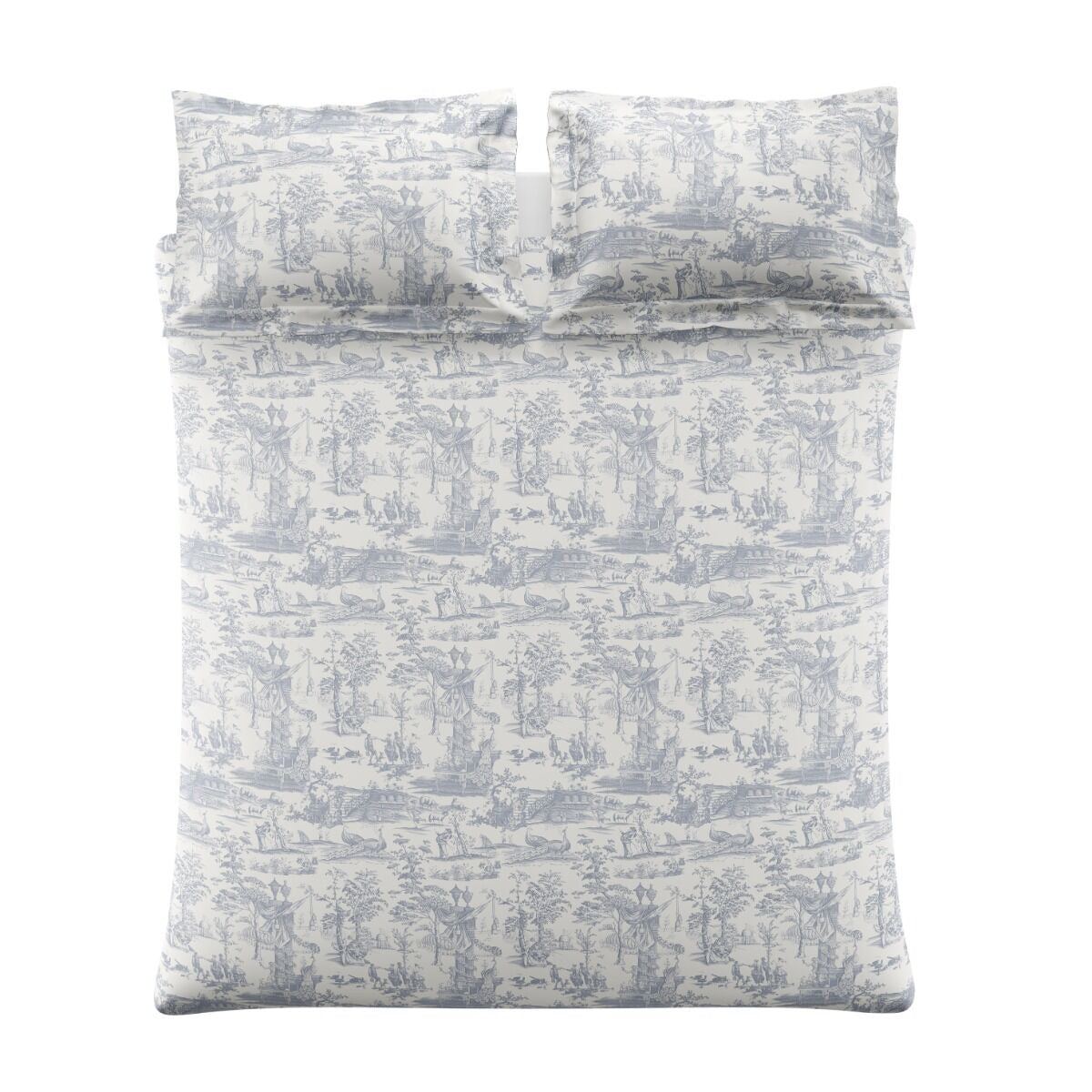 Patterned duvet cover set on a white background