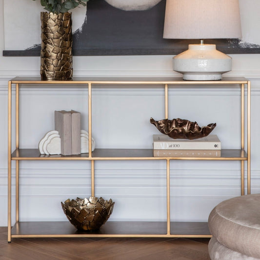 Brushed Bronze Console Table