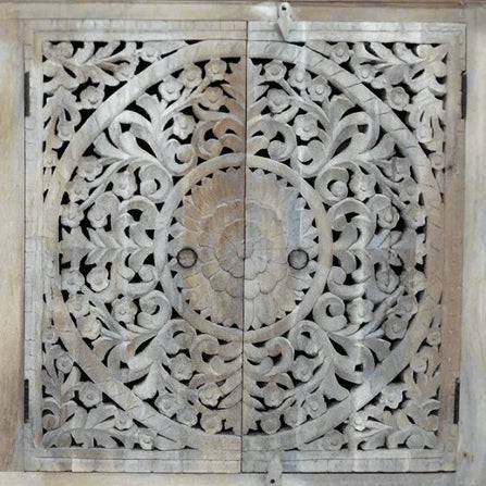 Carved Ornate Mango Wood Cabinet