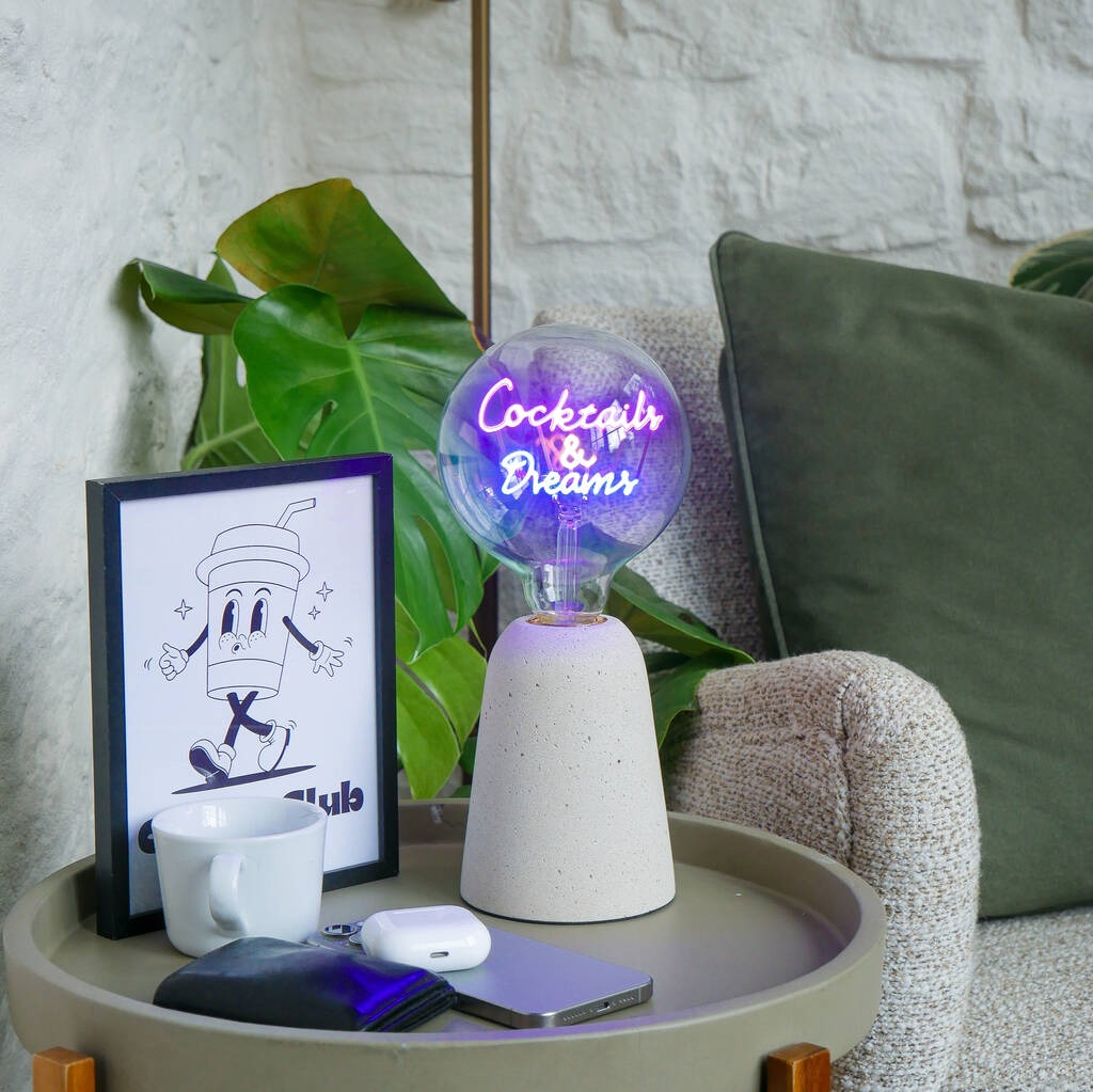Pink and Blue 'Cocktails And Dreams' Light Bulb
