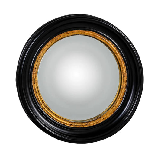 Colonial Black and Gold Convex Mirror