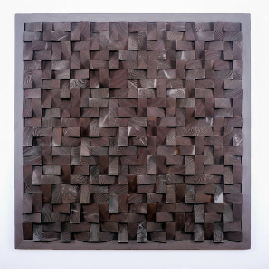 Brown Diamond Cube Wood Wall Art