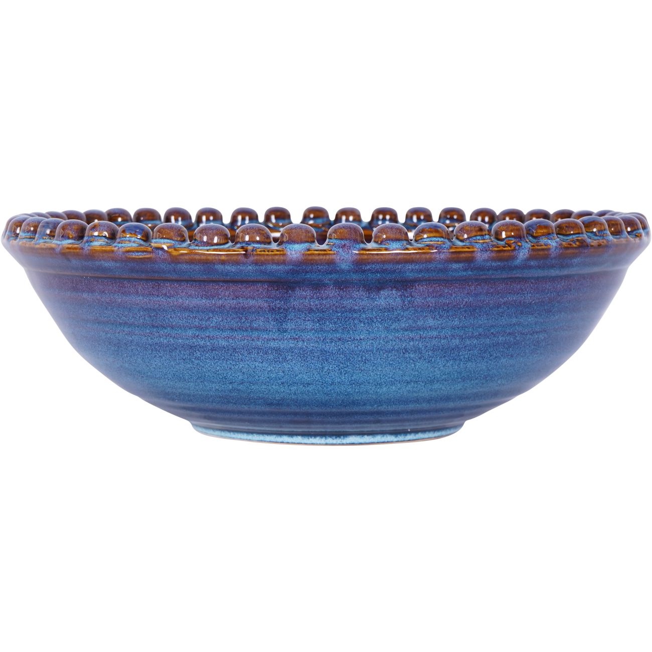 Extra Large Blue Glazed Bobble Bowl