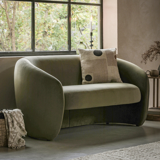Contemporary Curve Sofa - Grey or Green