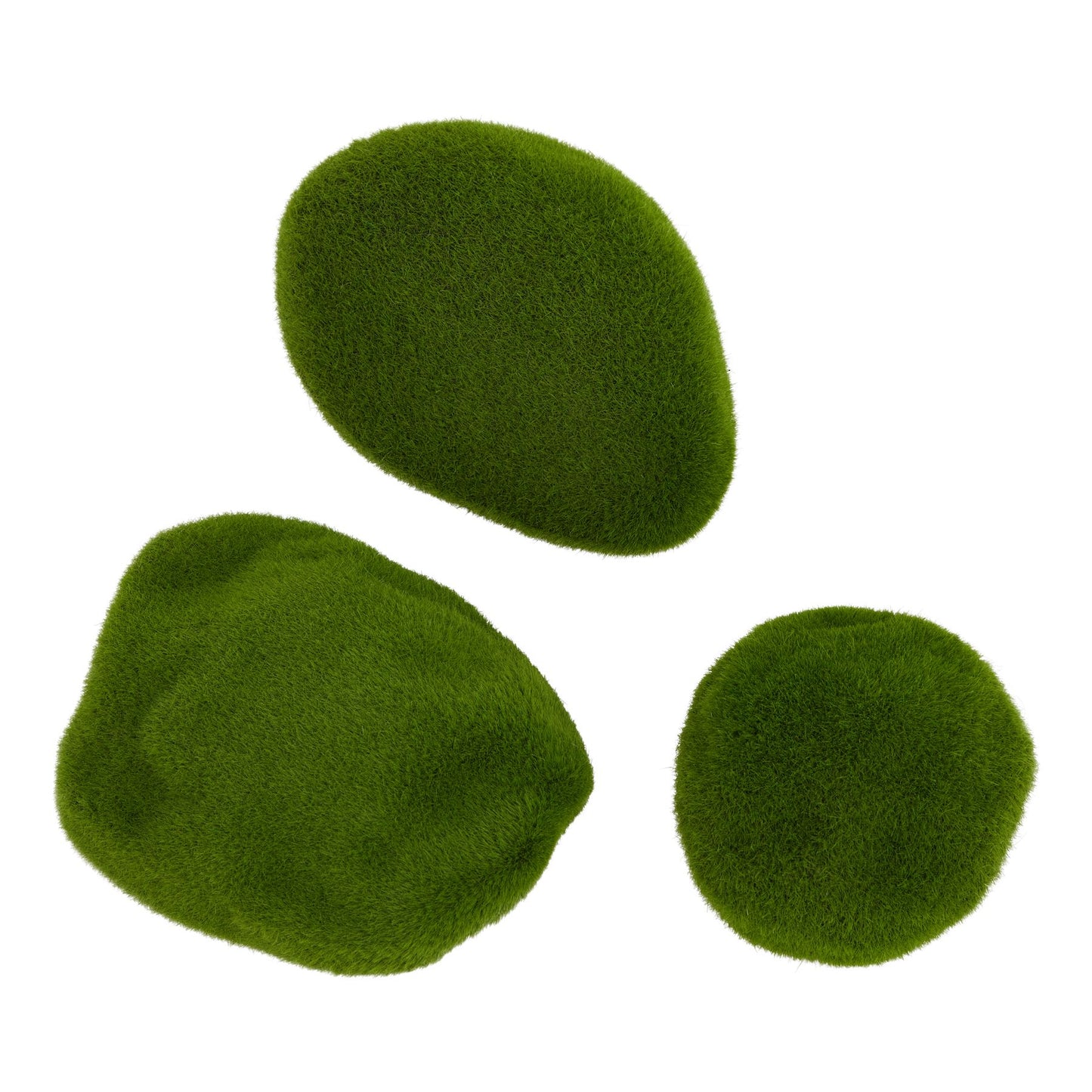 Faux Moss Pebble Trio