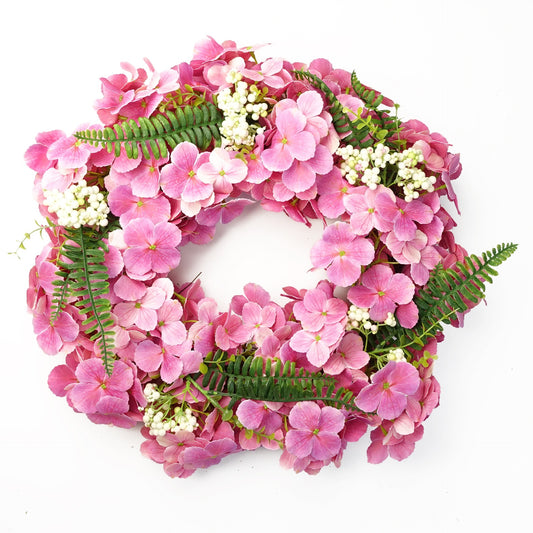 Faux Pink Blossom Wreath