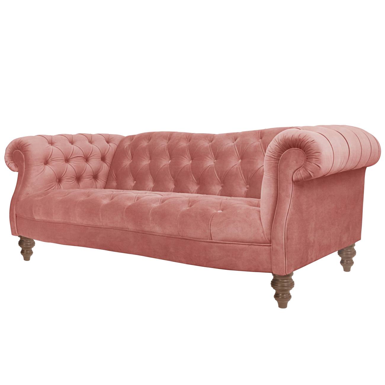 Flamingo Pink Velvet Chesterfield Sofa Photo 2