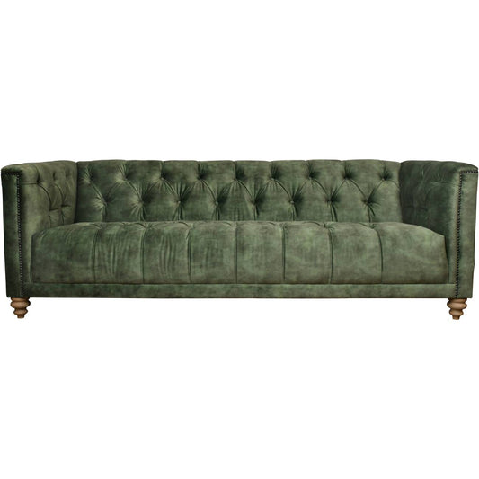 Forest Green Velvet Chesterfield Sofa