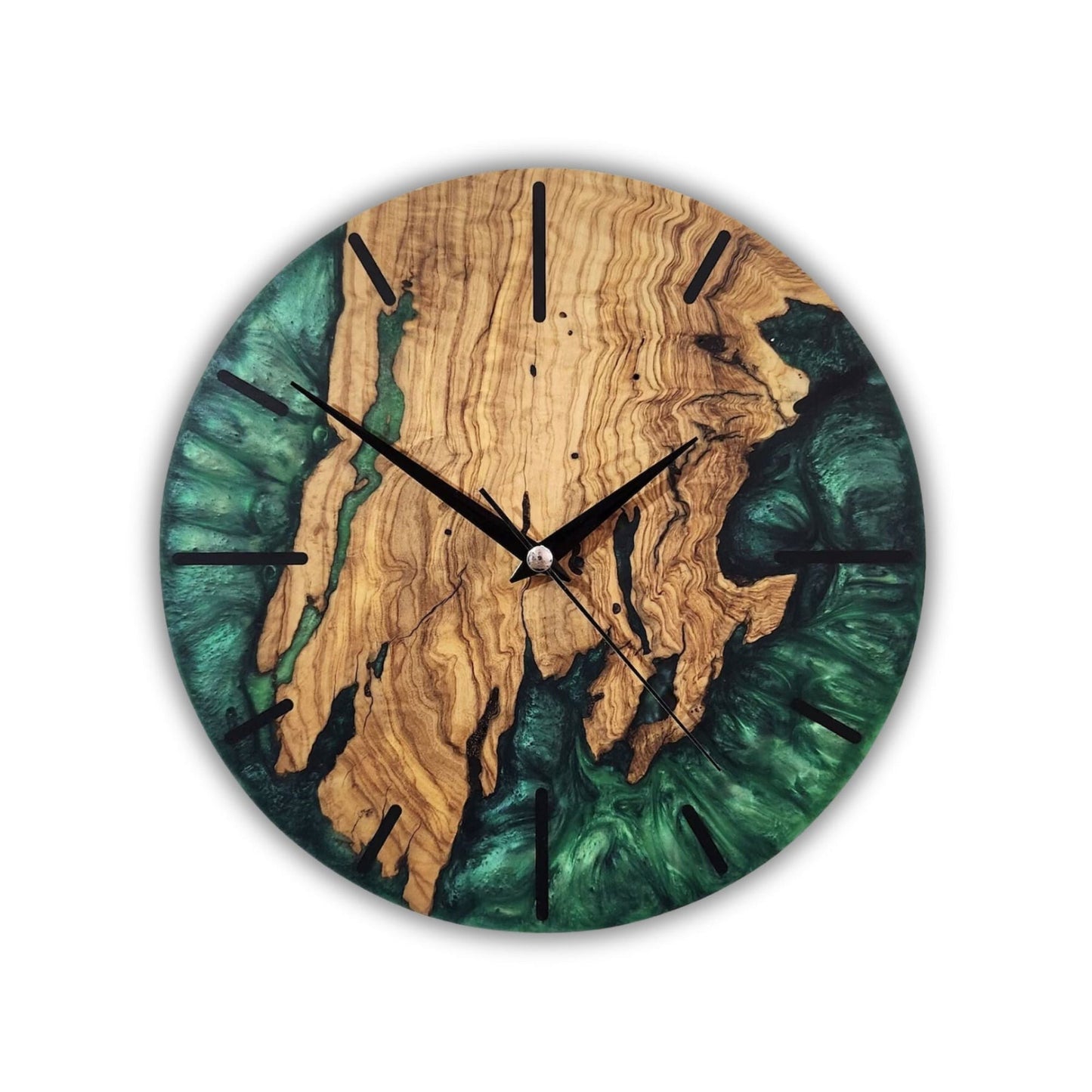 Green Forest Olive Wood Clock