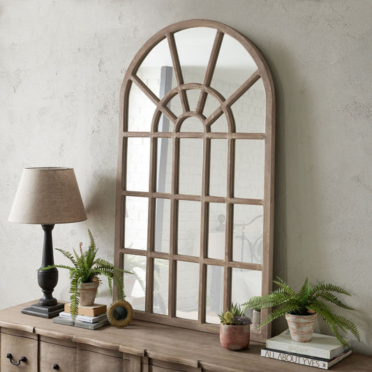 French Mango Wood Arched Mirror