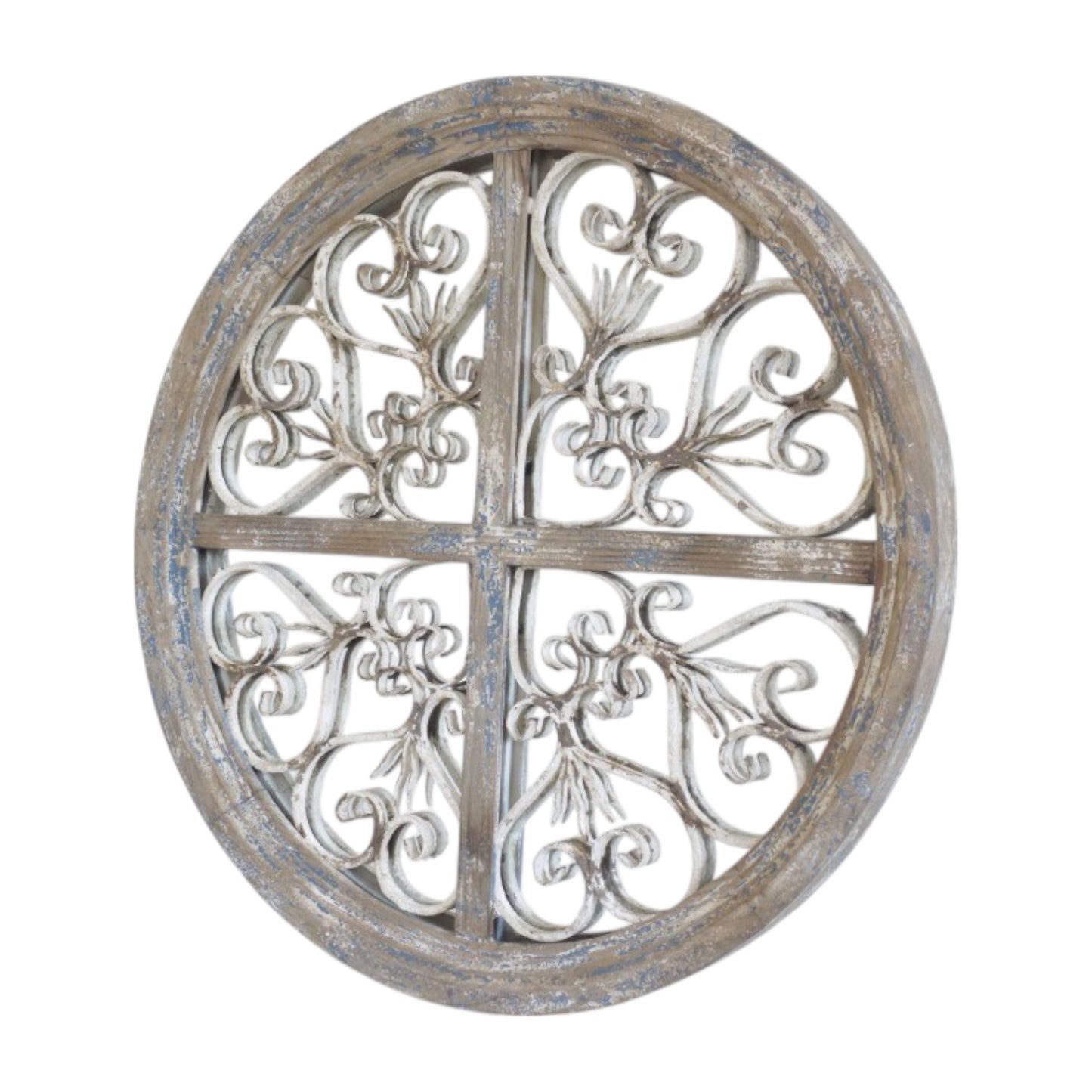 French Rustic Round Wall Mirror
