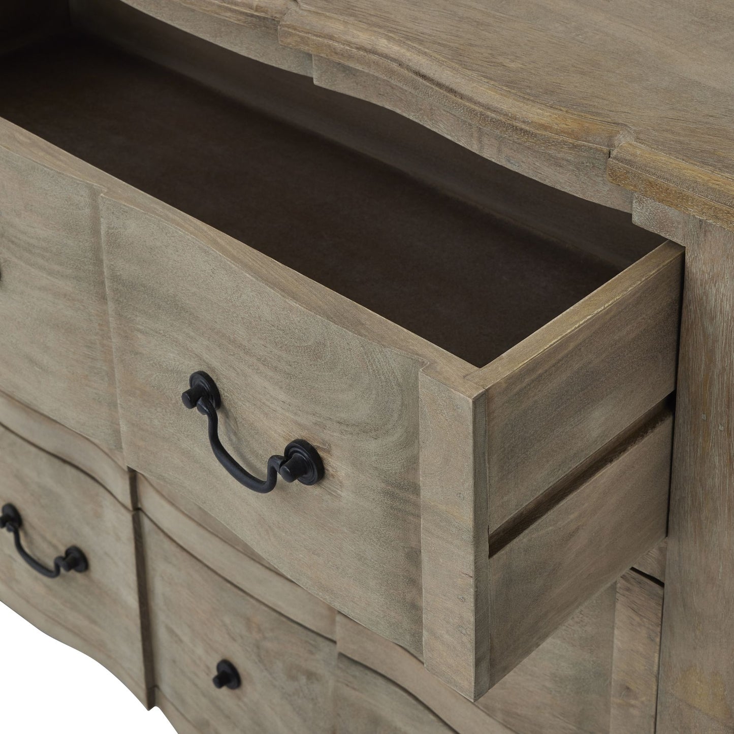 French Mango Wood 6 Drawer Chest