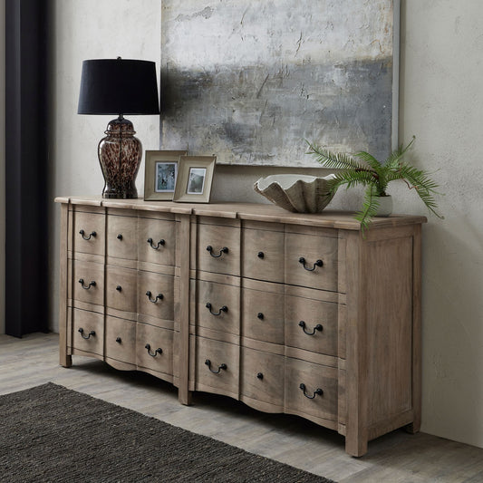 French Mango Wood 6 Drawer Chest
