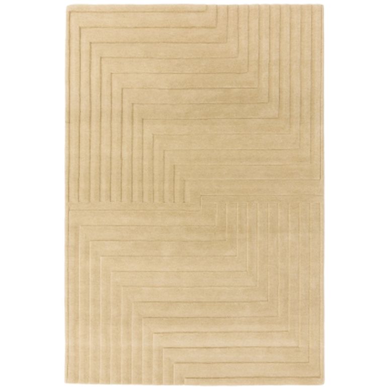 Geometric Carved Natural Beige Rug