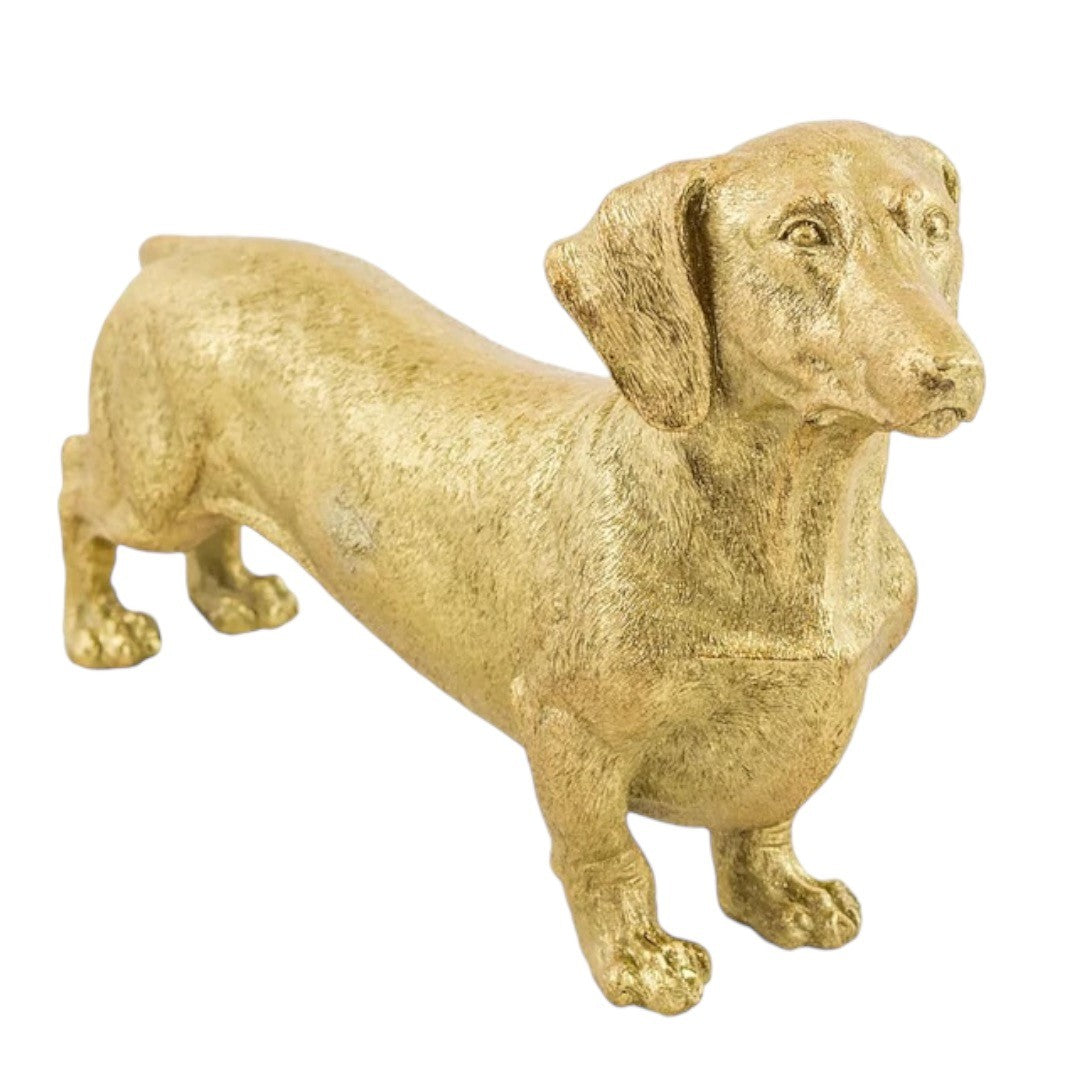 Gold Dachshund Ornament Dog Statue