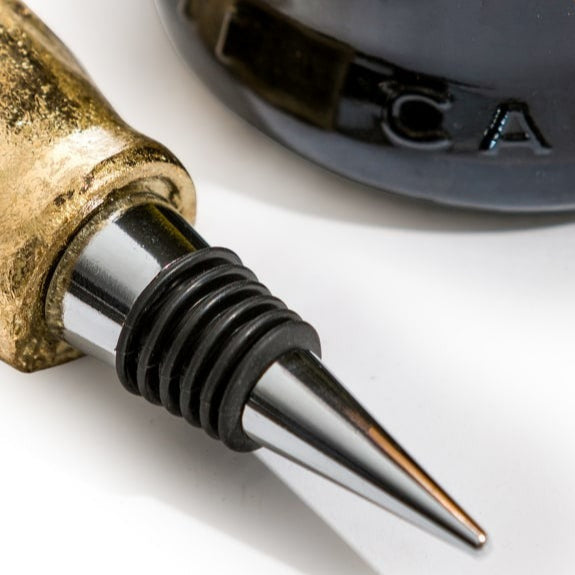 Gold Peace Sign Bottle Stopper