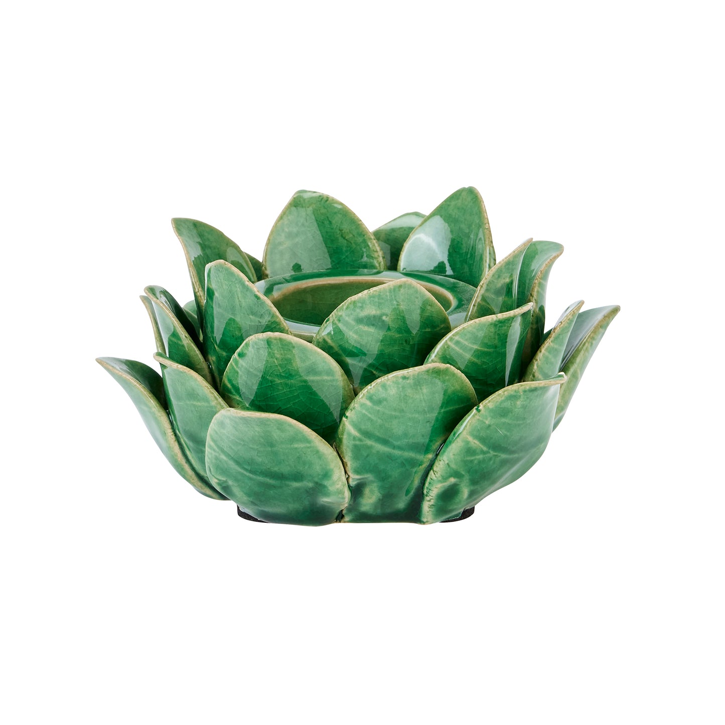 Green Glaze Artichoke Tea Light Holder