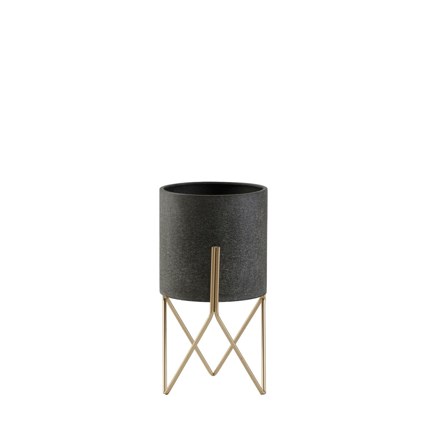 Grey And Gold Metal Planter