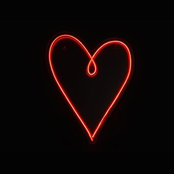 Red Heart Shape Neon LED Sign Light USB Powered