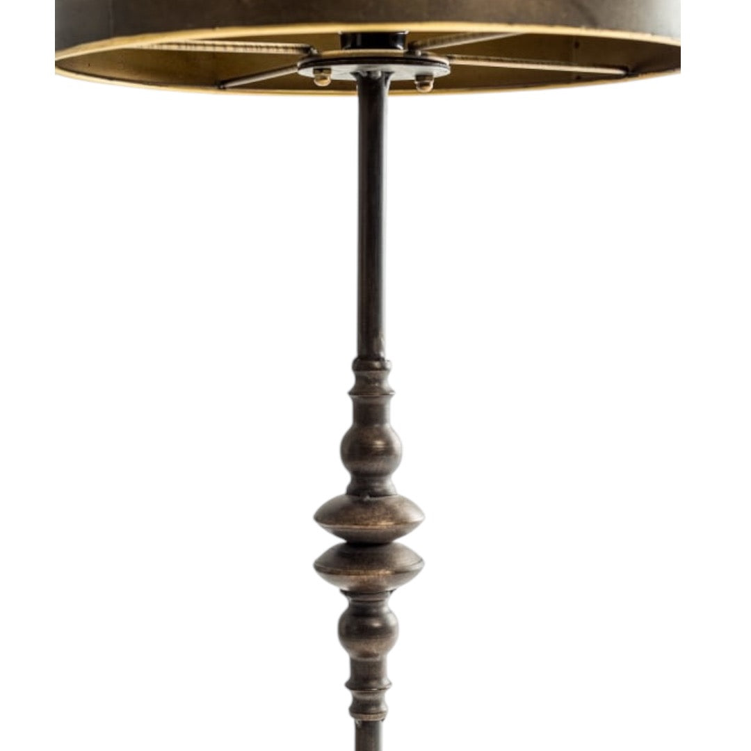 Industrial Bronze Metal Floor Lamp Brown Lamp Shade Photo 2