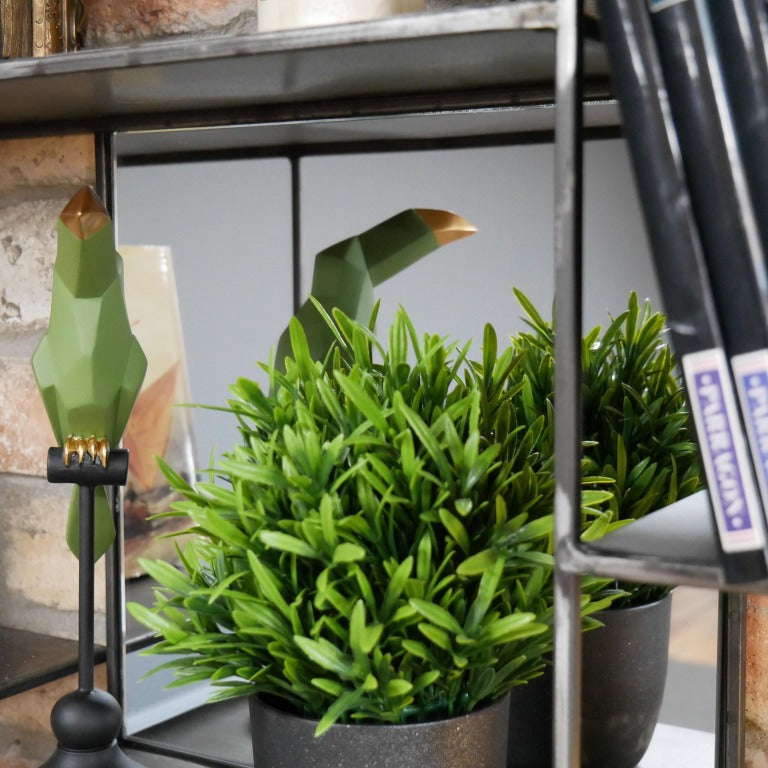 Industrial Metal Mirrored Wall Unit