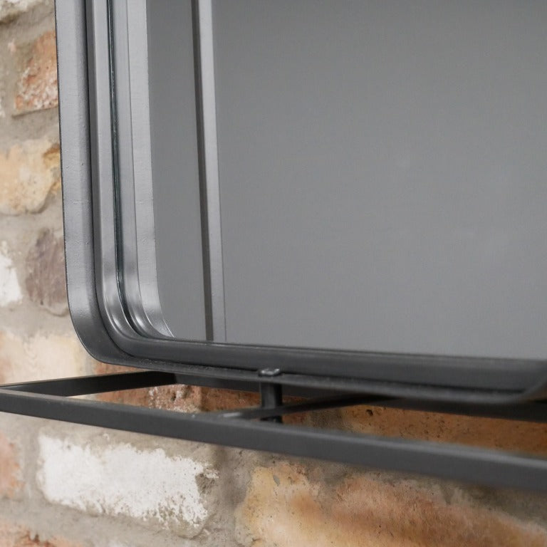 Industrial Mirrored Wall Shelf Unit