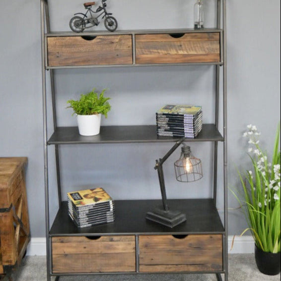 Industrial Standing Wood Shelf