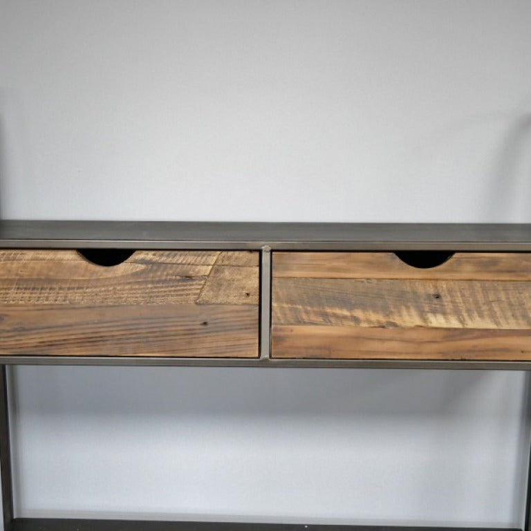 Industrial Standing Wood Shelf