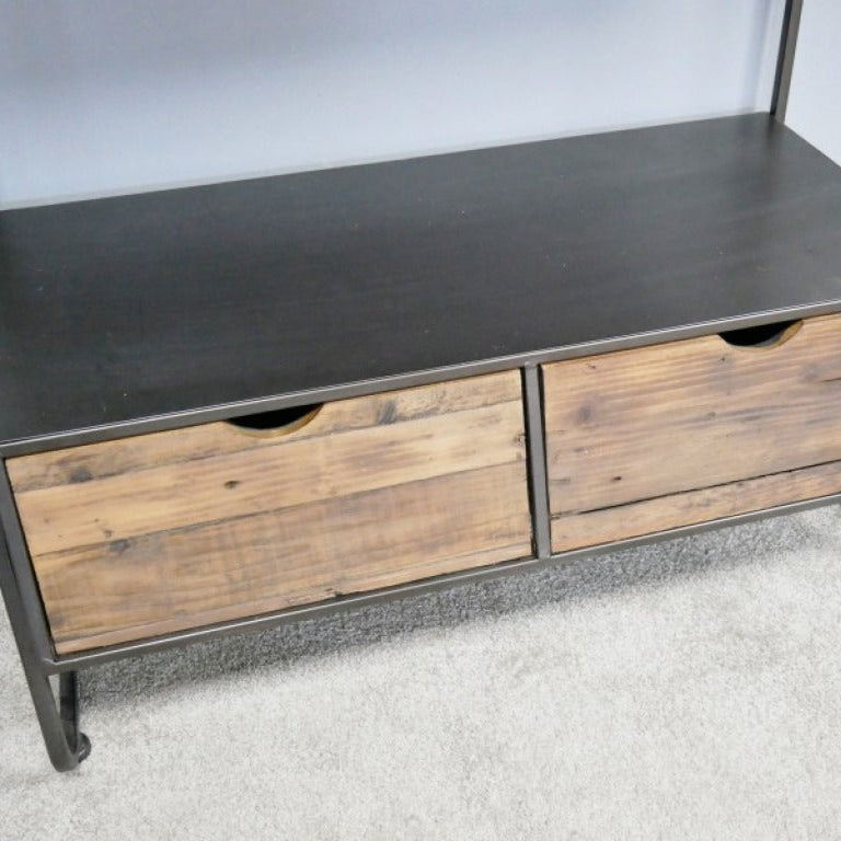 Industrial Standing Wood Shelf