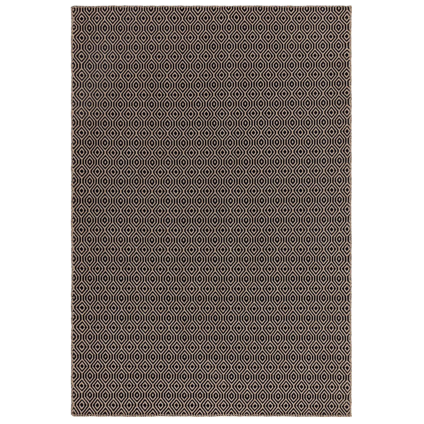 Jute Mosaic Black and Beige Rug