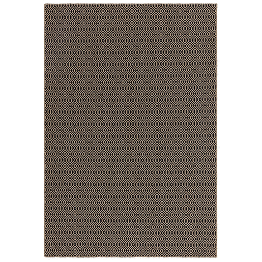 Jute Mosaic Black and Beige Rug