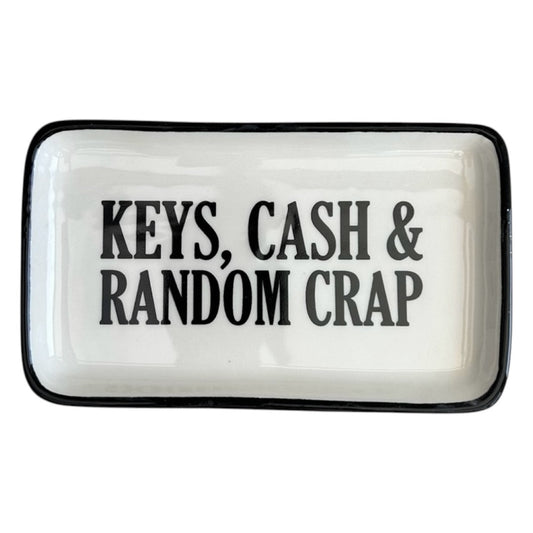 'Keys Cash and Random Crap' Ceramic Dish