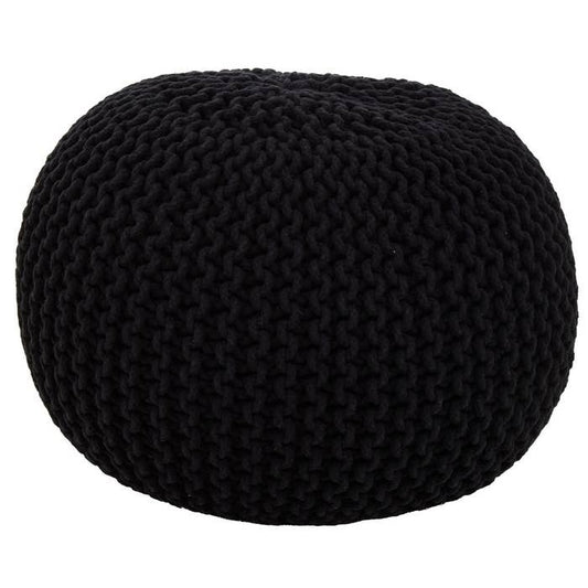 Knitted Black Pouffe