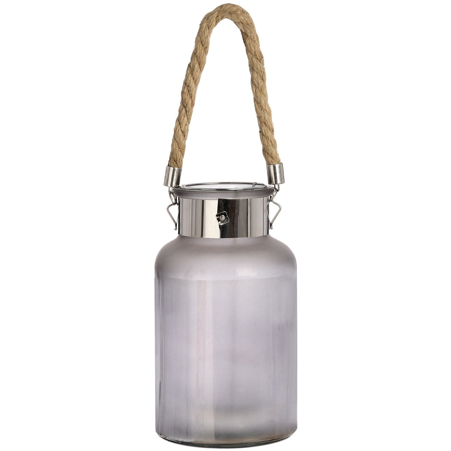 Large LED Rope Star Smoked Glass Lantern