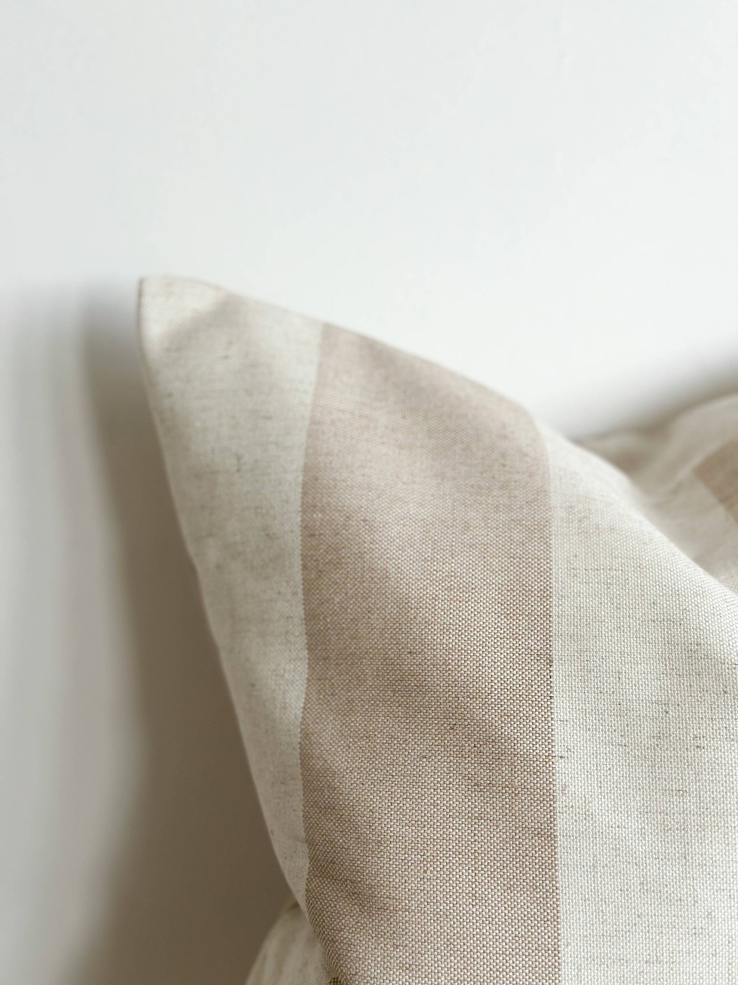 Linen Blend Bold Beige Stripe Cushion