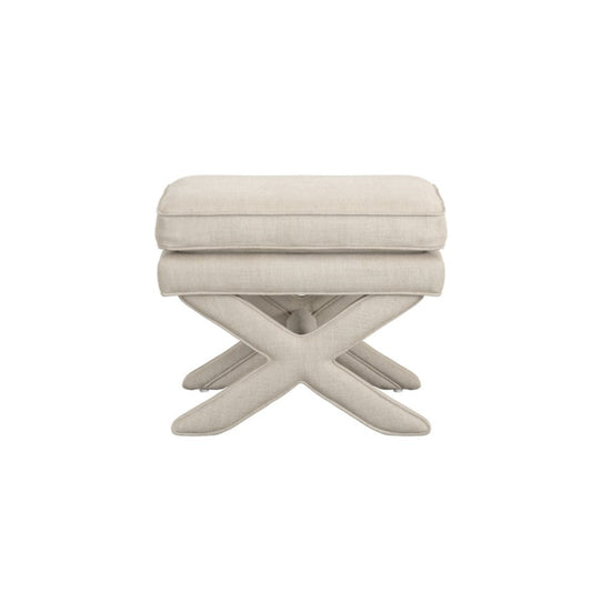 White Linen X Foot Stool
