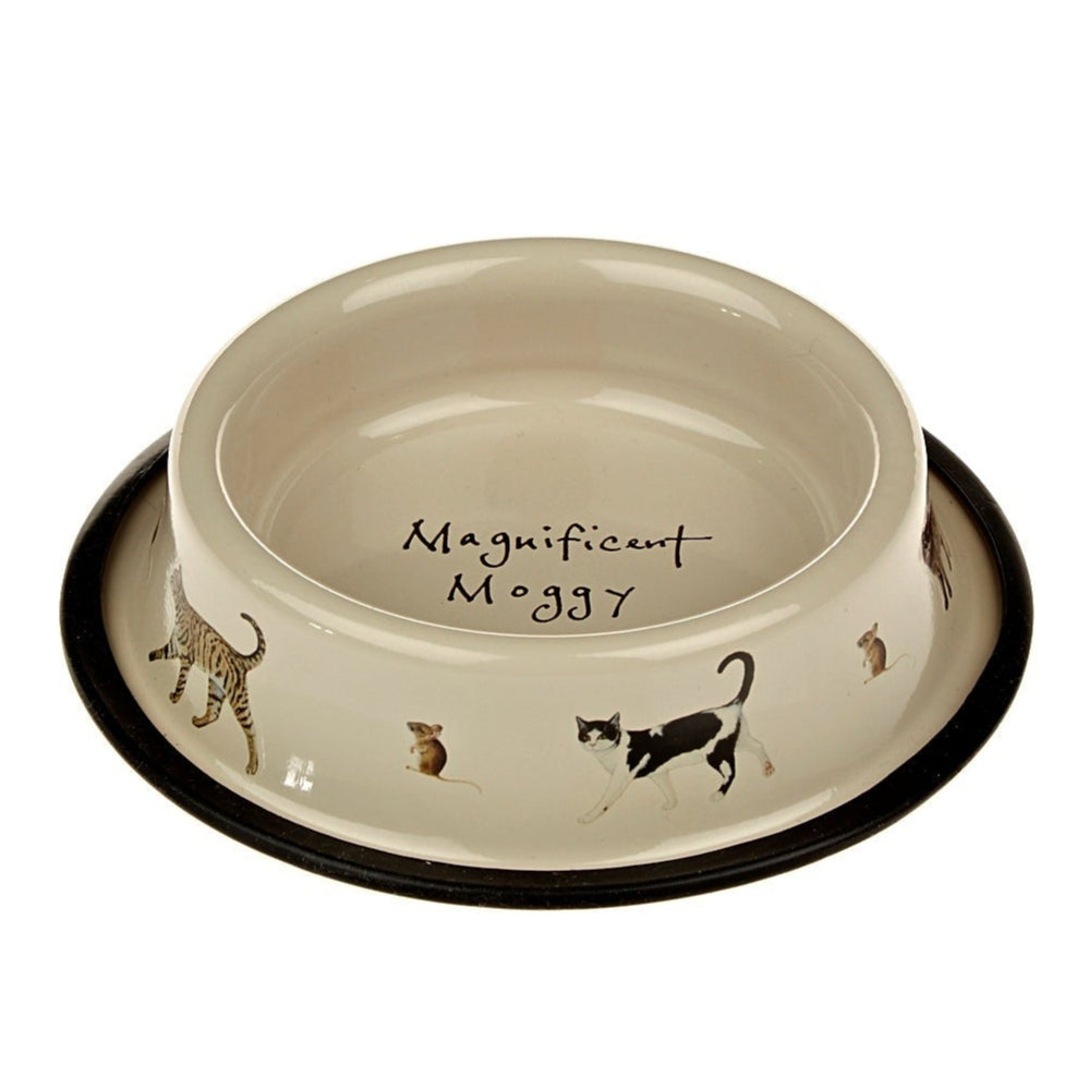 Cream 'Magnificent Moggy' Cat Bowl