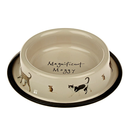 Cream 'Magnificent Moggy' Cat Bowl