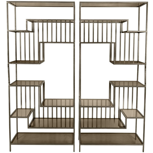 Minimalist Bronze Set of 2 Shelving Units Photo 1