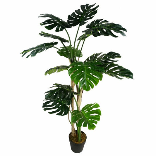 Faux Potted Monstera Leaf Plant
