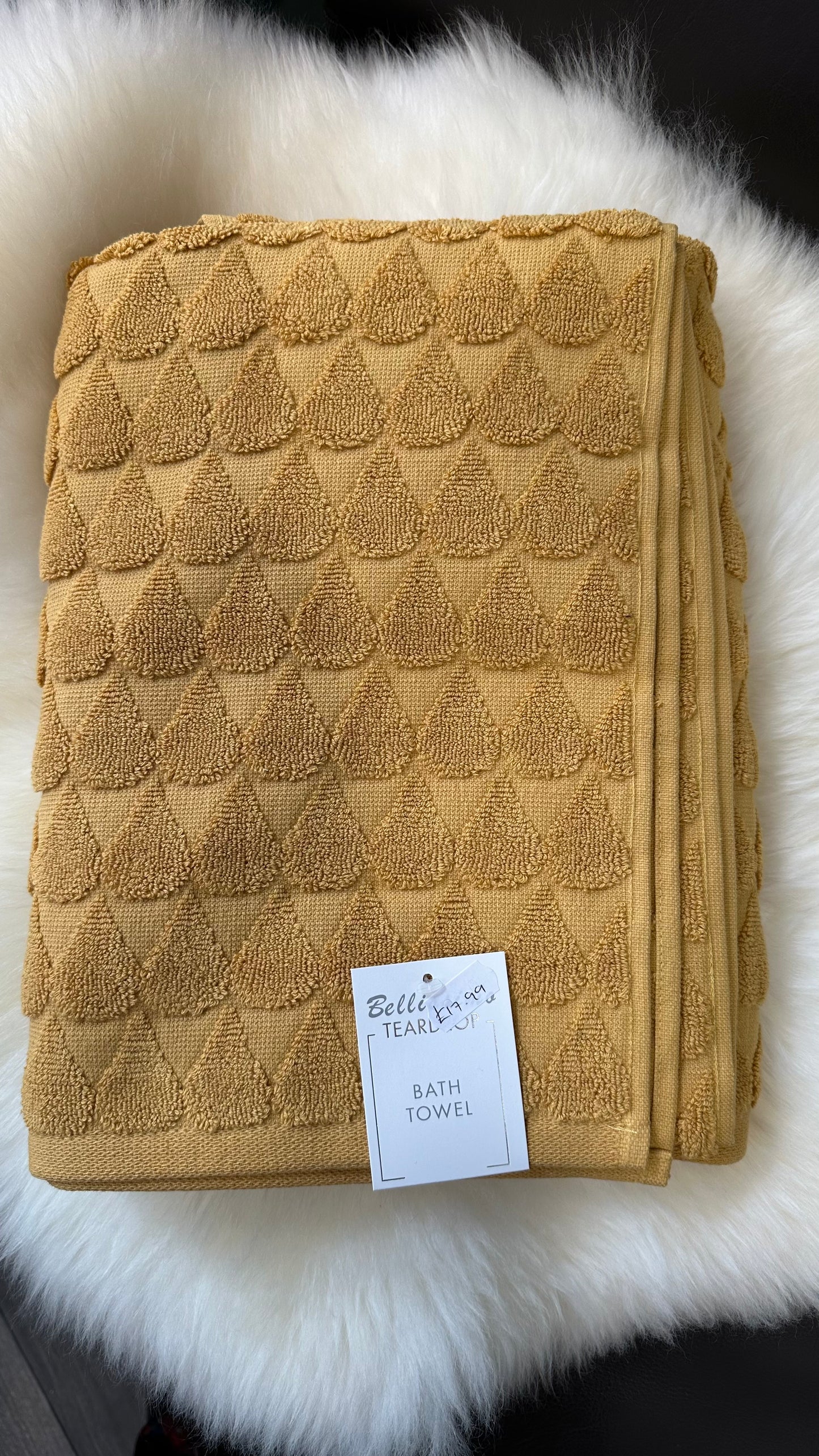 Ochre Yellow Teadrop Bath Linen