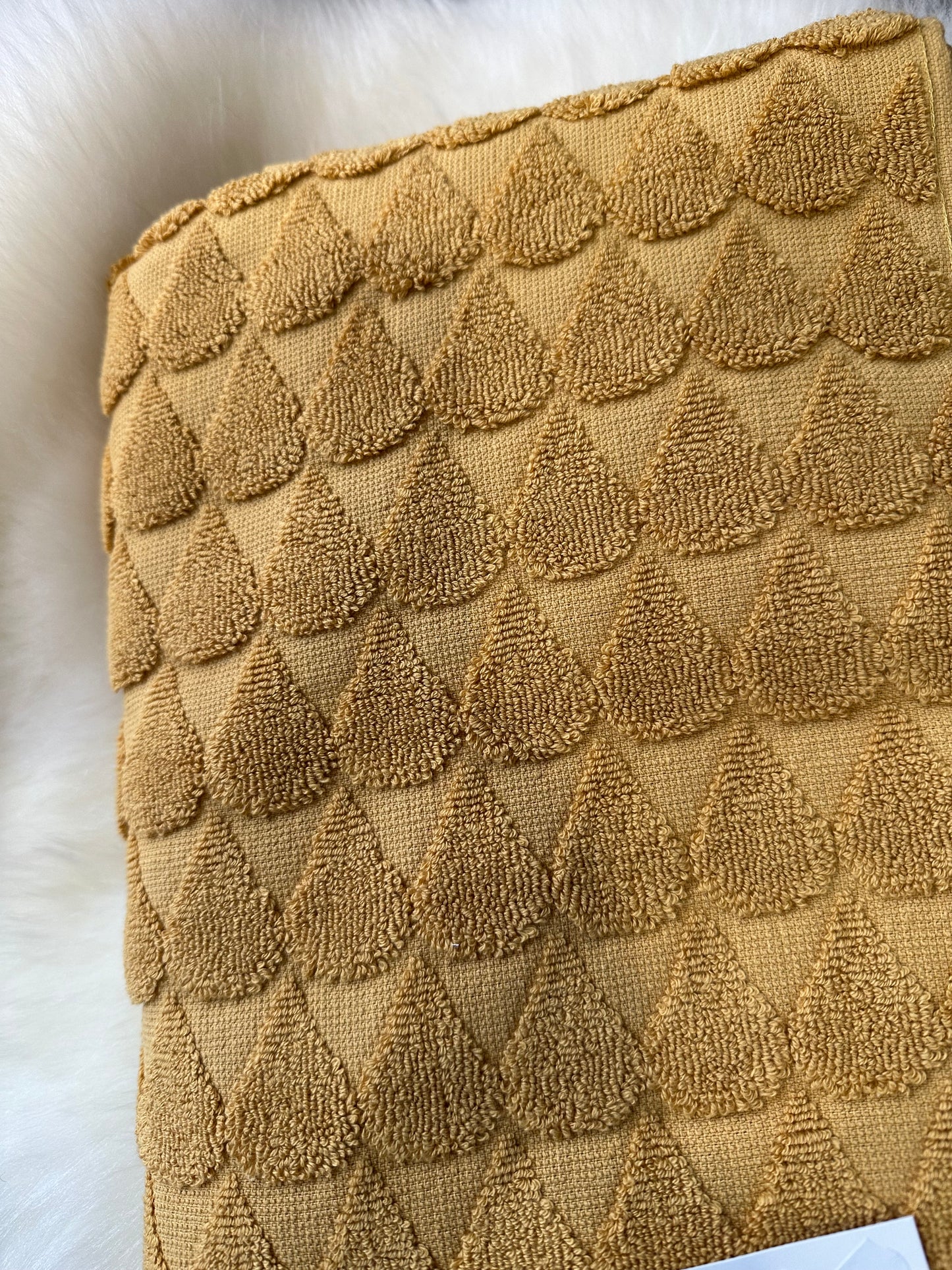 Ochre Yellow Teadrop Bath Linen