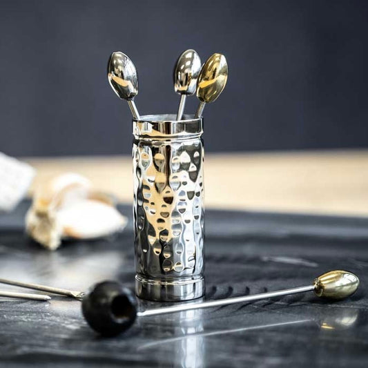 Gold and Silver Olive Cocktail Skewer Set